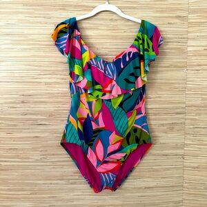 Trina Turk Ruffled One Piece Swimsuit